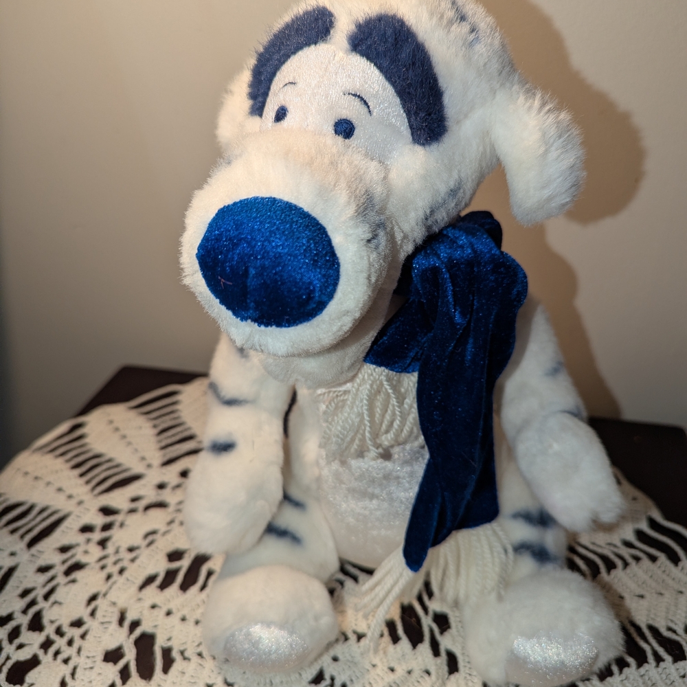 Blue and White Plush Tiger Toy